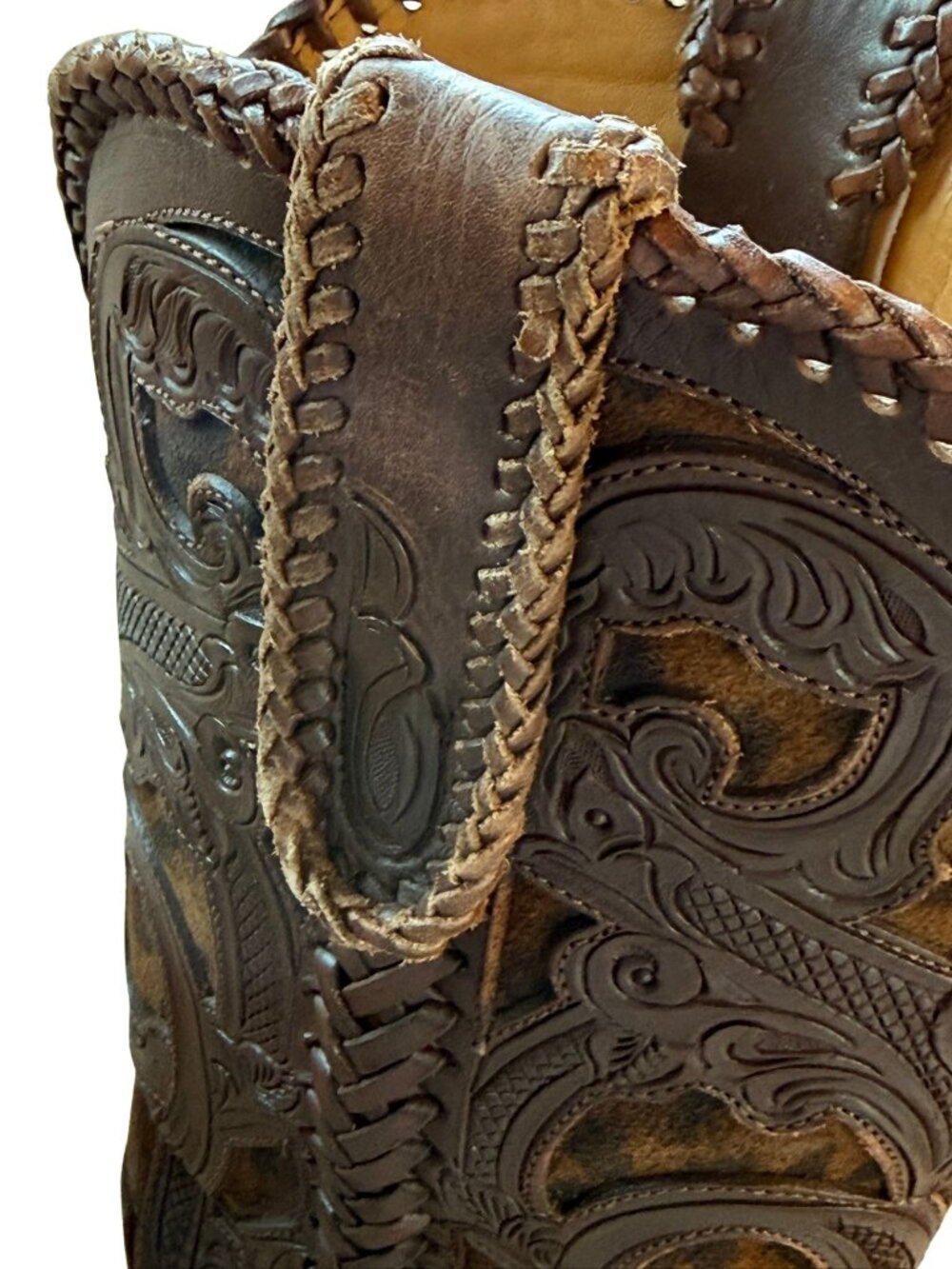 Lucchese M4632 Cheetah Hair Calf Western Boots 7.5B - Picture 4 of 8